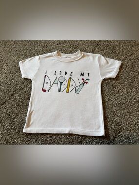 “I love my Daddy” Golf Caddy short sleeve white t-shirt Laughing Giraffe 3T